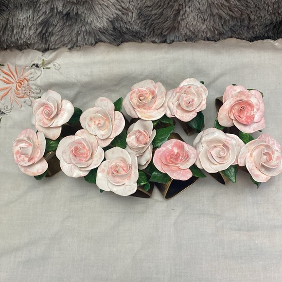 Elegant Pink Rose Napkin Rings- set of 12 - Picture 2 of 16